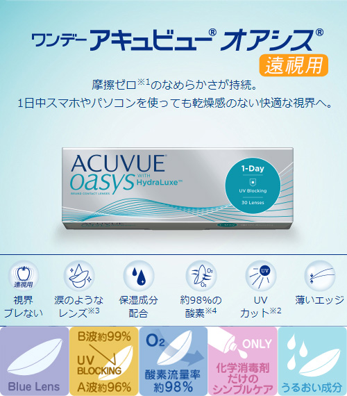 【ワンデー/遠視用】  アキュビュー オアシス シリコン 透明 (1箱30枚)2