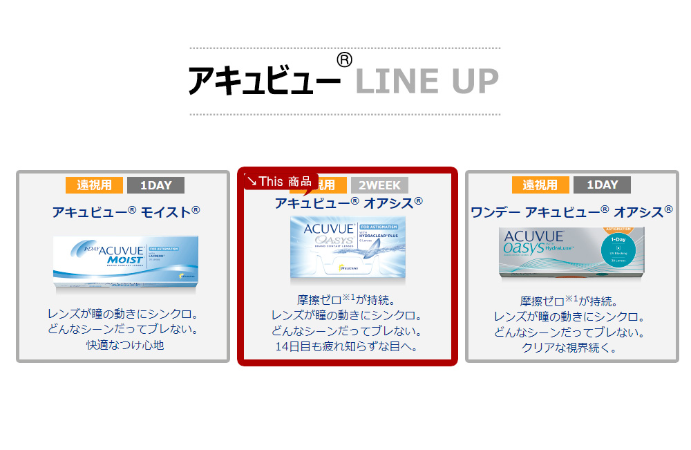 【2週間/遠視用】 アキュビュー オアシス シリコン 透明 (1箱6枚)